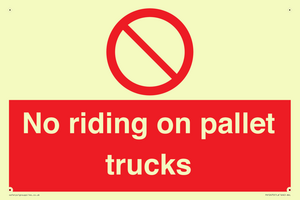 No riding on pallet trucks
